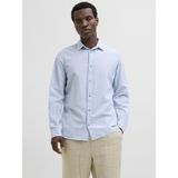 Jack & Jones - Jjesummer Shirt Ls Sn 12269315 - Overhemd - Faded Denim - Katoenmix