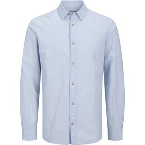 Jack & Jones - Jjesummer Shirt Ls Sn 12269315 - Overhemd - Faded Denim - Katoenmix