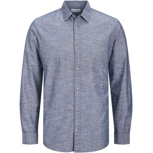 Jack & Jones - Jjesummer Shirt Ls Sn 12269315 - Faded Denim - Katoenmix