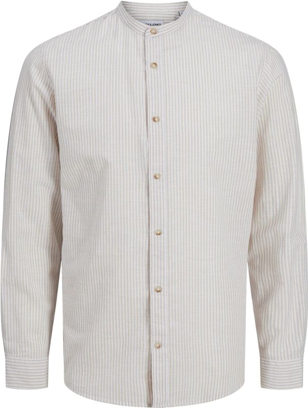 JJESUMMER Band Shirt LS SN, Oxford Tan/Detail: stripe, L