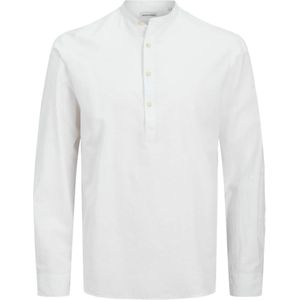 Jack & Jones - Summer Half Placket - Overhemd - Blauw - Comfort Fit, 63% Katoen, 20% Gerecycled Katoen, 17% Linnen