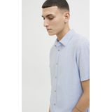 Overhemd - Chambray Blue - Korte Mouwen - Comfort Pasvorm