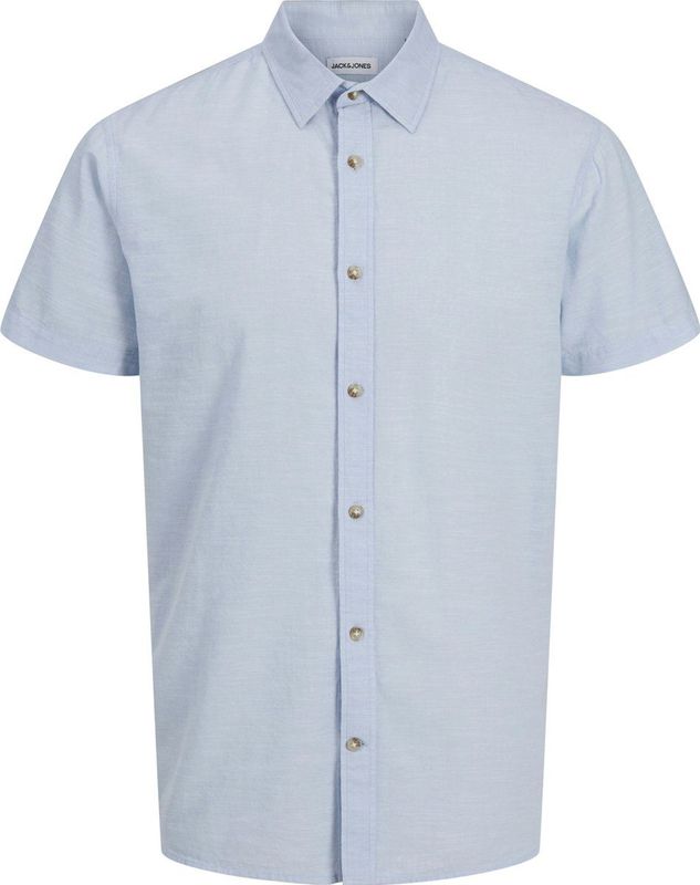 Overhemd - Chambray Blue - Korte Mouwen - Comfort Pasvorm