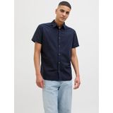 Shirt - Korte Mouwen - Twill - Comfortabele Pasvorm - Lichtkleurig