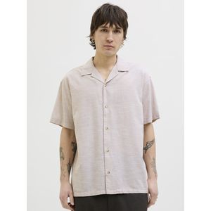 Jack & Jones - JJESUMMER RESORT SHIRT SS SN - Overhemd - Crockery - Knoopsluiting - Met Resortkraag