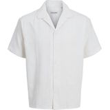 Jack & Jones - JJEMatteo - Overhemd - Wit - Comfort Fit, Knoopsluiting, Halve Mouw
