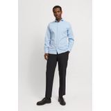 Overhemd - Glanzende Poplin - Slim Fit - Lange Mouwen - Katoen