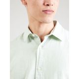 Overhemd - Poplin - Blauw - Katoen/Linnen - Slim Fit