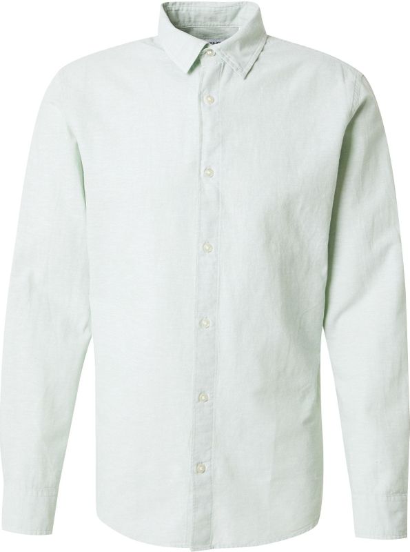 Overhemd - Poplin - Blauw - Katoen/Linnen - Slim Fit