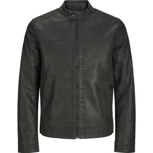 Jack & Jones - Bikerjack - Zwart - Imitatieleer