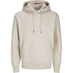 JACK & JONES - Hoodie - Lichtbeige - Katoen 70% - Met Kap - Lange Mouwen