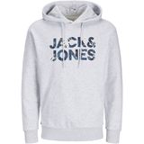Jack & Jones - JJEBRYAN CORP LOGO SWEAT HOOD NOOS - Hoodie - Wit melange