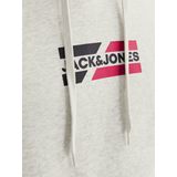 Jack&jones Jjecorp Graphic Sweat Hood Noos Heren Trui - White Melange 01