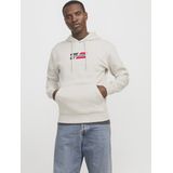 Jack&jones Jjecorp Graphic Sweat Hood Noos Heren Trui - White Melange 01