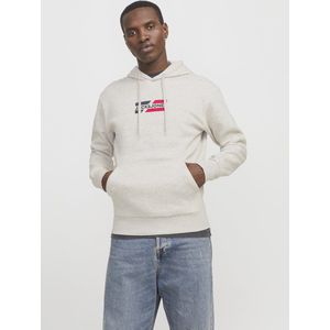 Jack&jones Jjecorp Graphic Sweat Hood Noos Heren Trui - White Melange 01