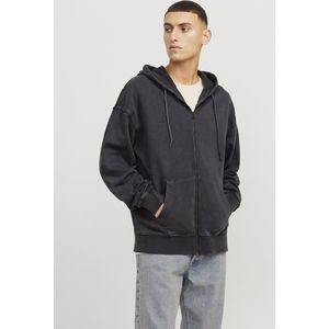 Sweatjack - Heren - Zwart - Katoen - Capuchon met Trekkoord