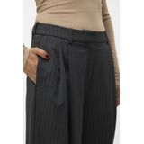 Vero Moda Broek Vmsilje Mw Wide Pinstripe Pants 10319718 Dark Grey Melan/pinstripe Dames