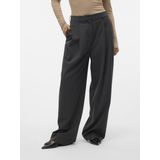 Vero Moda Broek Vmsilje Mw Wide Pinstripe Pants 10319718 Dark Grey Melan/pinstripe Dames