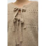 Vero Moda Vest Vmadelina Ls Short Two Way Cardigan 10320590 Silver Mink/w. Melange Dames