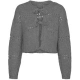 VERO MODA VMADELINA LS Short Two Way Cardigan GA, Medium grijs (grey melange), M