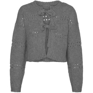 VERO MODA VMADELINA LS Short Two Way Cardigan GA, Medium grijs (grey melange), M