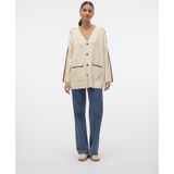 Vmzora - Gebreid Vest - V-Hals - Lange Mouwen - Knoopsluiting - Regular Fit