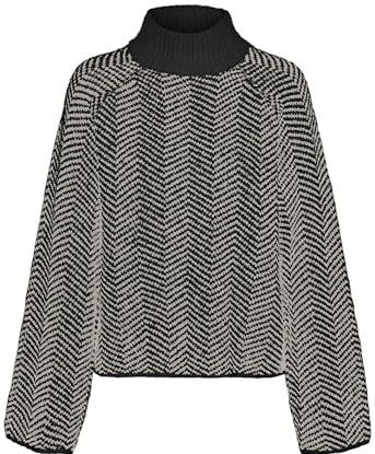 VERO MODA - VMNAOMI LS Highneck Pullover - Zwart - Gebreide Trui voor Dames