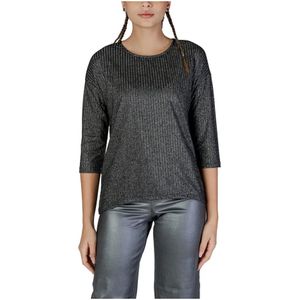 Vero Moda - Glitter Top - Zwart - Lange Mouwen - Viscose