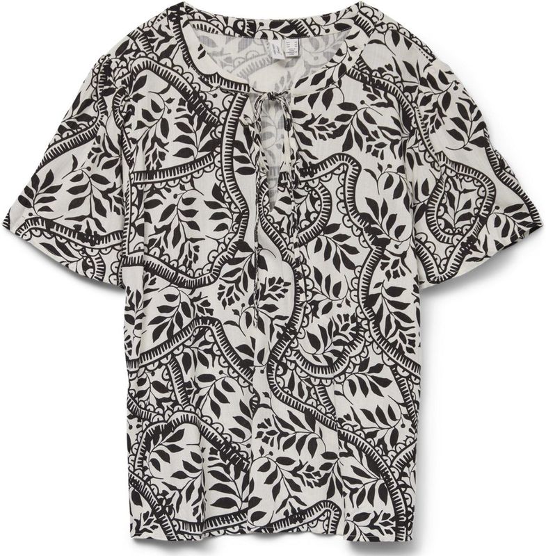 Wikkeltop - Print - V-Hals - Korte Mouwen - Regular Fit