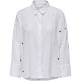 Onlnew Lina Grace Ls Emb Shirt Noos WVN, stralend wit, S, Helder wit, S