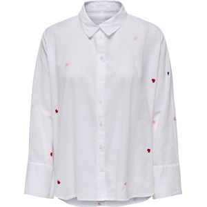 Onlnew Lina Grace Ls Emb Shirt Noos WVN, wit (bright white), S