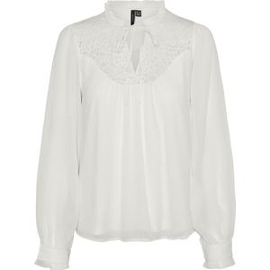 VERO MODA VMGABY LS TOP WVN GA, wit (snow white), M