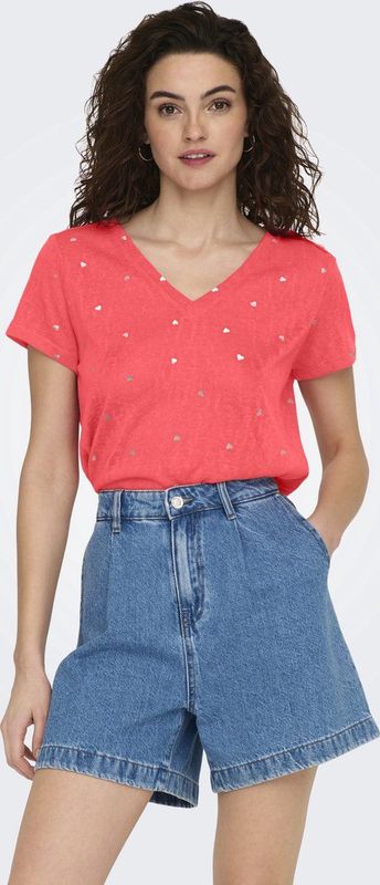ONLY - ONLSTEPHI AOP V-NECK TOP JRS - Dames - T-shirts