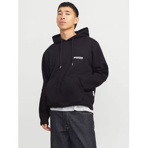 Jack & Jones - Jcounion Print Sweat Hood - Trui - Zwart - Katoen/Polyester