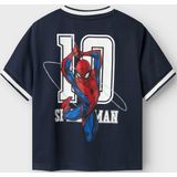 NAME IT - Nmmmatz Spider Nreg Ss Poly Top - Blauw - Katoen