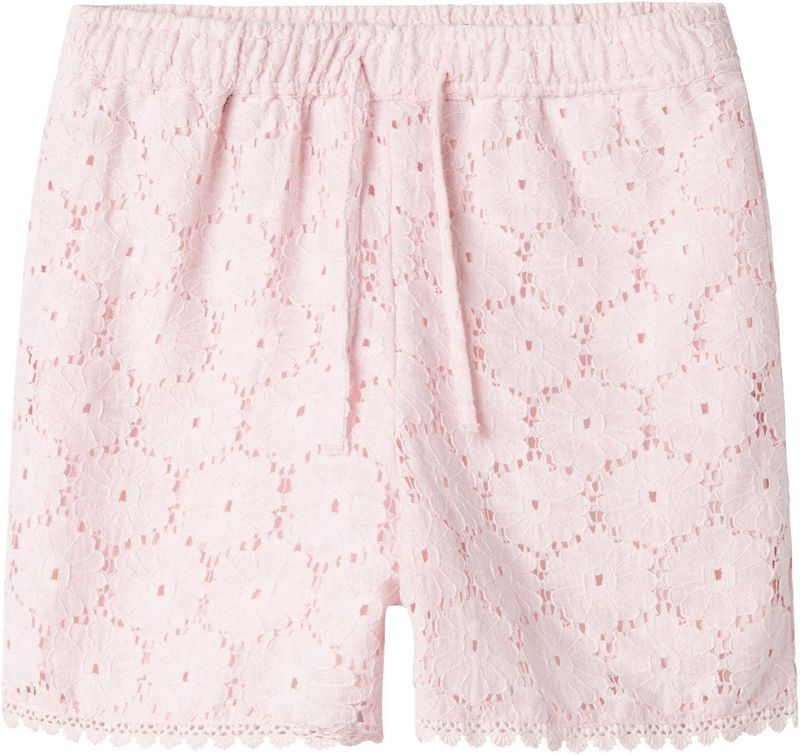 Korte Broeken - Regular Fit - Broderie Anglaise - Verstelbare Taille - Elastische Taille