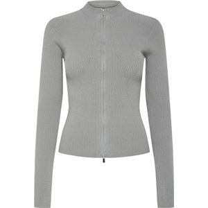 PIECES PCCRISTA LS Zip Knit Cardigan NOOS BC, Ultimate Grey, XS