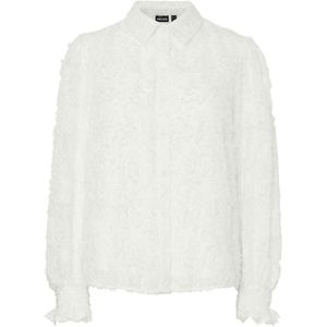 Pieces - Pcpina Ls Shirt Wvn Bc 17154276 - Blouse - Cloud Dancer - Dames