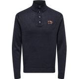 Only & Sons Trui Onsrees Reg 7 Btn High Neck Knit Cs 22032069 Dark Navy Mannen