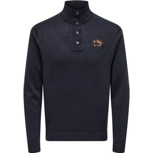 Only & Sons Trui Onsrees Reg 7 Btn High Neck Knit Cs 22032069 Dark Navy Mannen
