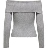 Only - Onlkatia Life - Trui - Grijs Melange - Off Shoulder - Dames