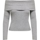 Only - Onlkatia Life - Trui - Grijs Melange - Off Shoulder - Dames