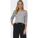 Only - Onlkatia Life - Trui - Grijs Melange - Off Shoulder - Dames