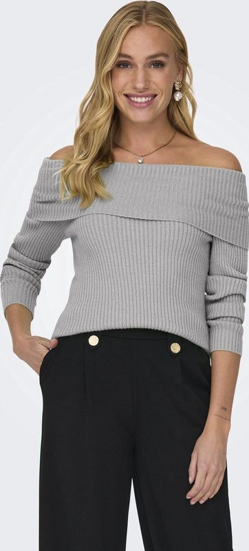 Only - Onlkatia Life - Trui - Grijs Melange - Off Shoulder - Dames