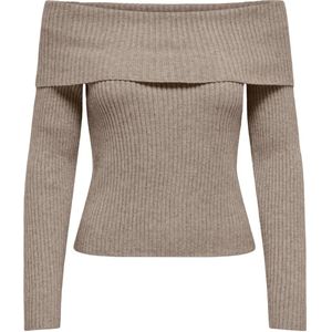 ONLY - ONLKATIA LIFE LS OFF SHOULDER - Dames - Gebreide Pullover - Zwart - Regular Fit
