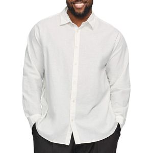 Overhemd - White - Katoen - Met Overhemdkraag - Lange Mouwen