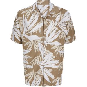 JACK&JONES PLUS JJEJEFF TROPICAL AOP RESORT SHIRT - Licht - Keperstof - Relaxed Fit