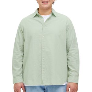 JACK&JONES PLUS JJEBREEZE LINEN BLEND SHIRT LS SN PLS Heren Overhemd - Iceberg Green