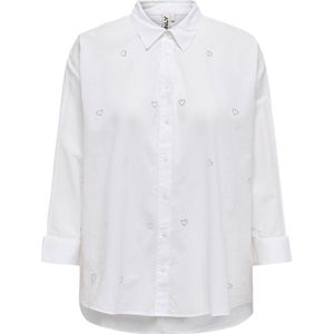 Onlnew Lina Grace Ls Emb Shirt Noos WVN, wit (bright white), XL