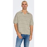 Only & Sons - V-Neck Short Sleeve Polo Shirt - Beige - Katoen